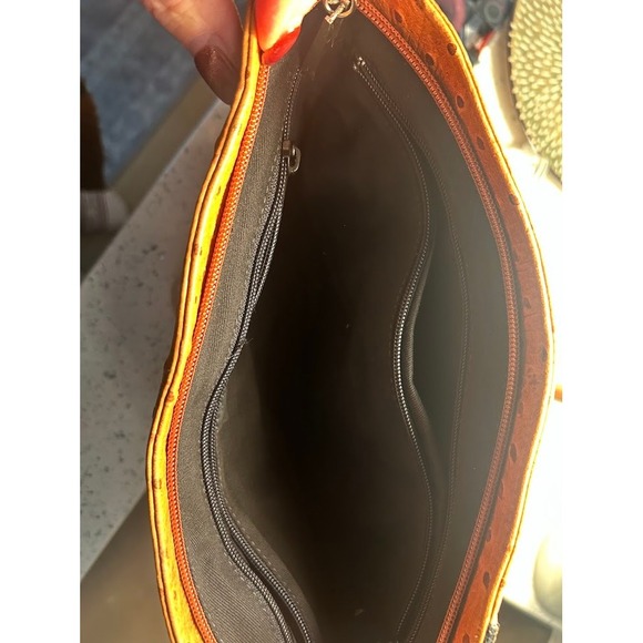 Liza Ganz Vintage Brown Ostrich and Snake Skin Clutch Evening Bag Avant Garde - Picture 6 of 8